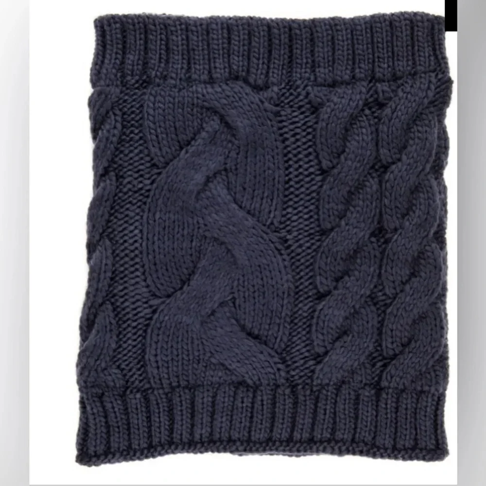 🦋B2G1🦋NOBLE MOUNT Mens Navy Cable Knit Toaster Snood Scarf NWT